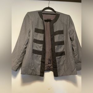 Vintage Third Dimensions Women’s Military Style Gray Grey Blazer Size 9/10 Wool